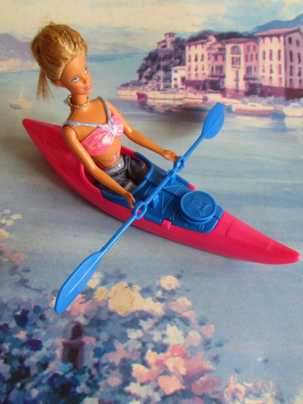 TATTOO BARBIE with KAYAK, BUTTERFLY ART 1998
